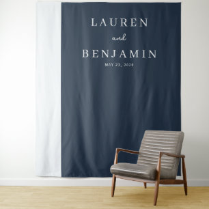 Tapete De Parede Nomes Minimalistas Elegantes em Azul Naval