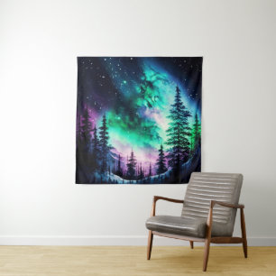 Tapete De Parede Norte Celestial Aurora Borealis Acende Vívido