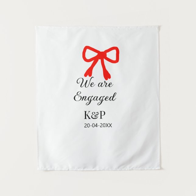 Tapete De Parede Nós estamos noivos adicionar nome letra arco verme (Frente)