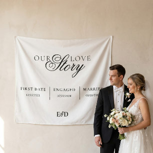 Tapete De Parede Nossa História de Amor Tecido Casamento