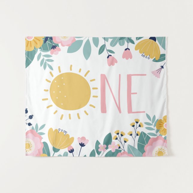 Tapete De Parede Nossa Pequena Sunshine Boho Floral UM (Frente (Horizontal))