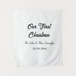 Tapete De Parede Nosso primeiro Natal casal Sr e Sra nome data