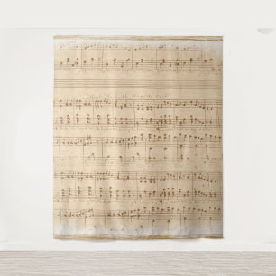 Tapete De Parede notas de música vindima beige