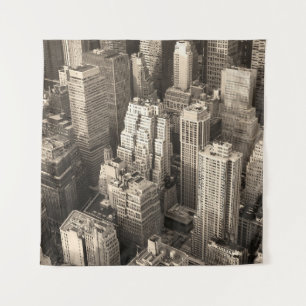 Tapete De Parede Nova Iorque Manhattan - skyline aerial preto