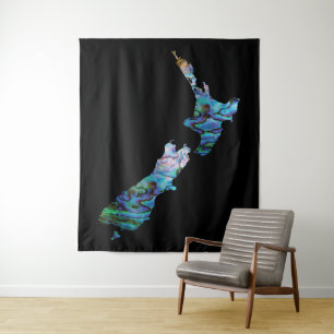 TAPETE DE PAREDE NOVA ZEALAND MAP PAUA