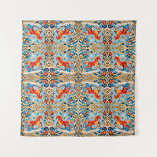 Tapete De Parede Novo Ano 2026 Padrão de Natal para Cavalos de Ferr