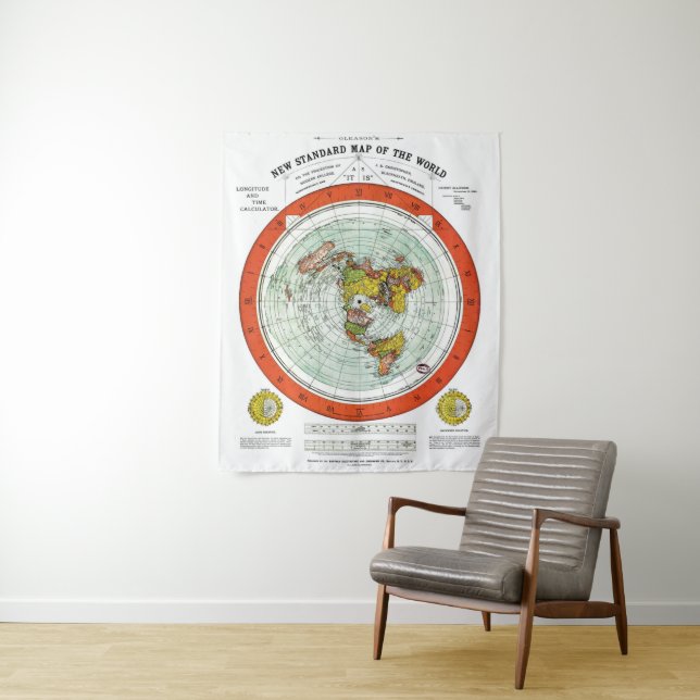 Tapete De Parede Novo mapa padrão do mundo (In Situ)