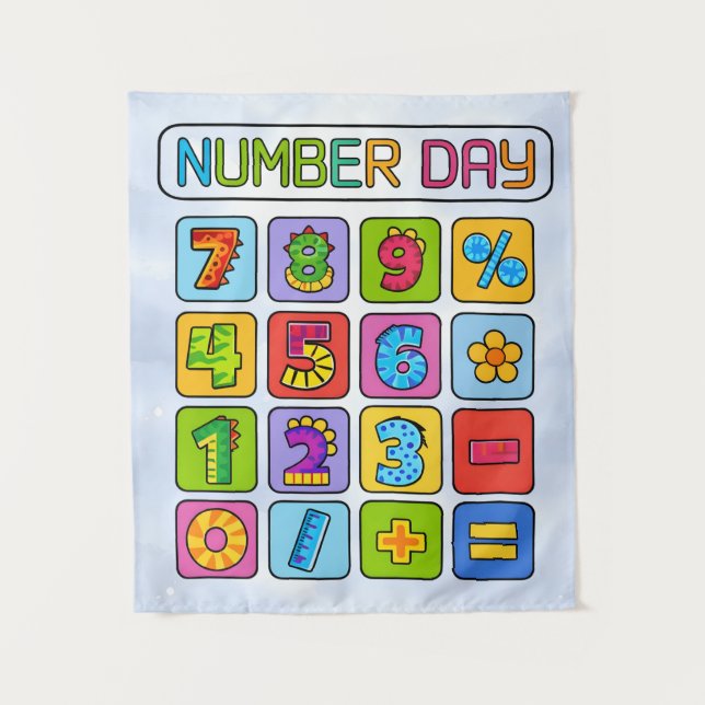 Tapete De Parede Number Day Math Icons Calculator Design (Frente)