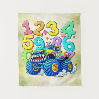 Tapete De Parede Number Day Monster Truck Math Design