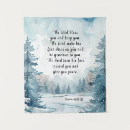 Tapete De Parede Números 6 Lord Bless You Bíblia Verse Winter Scene