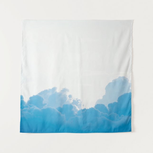 TAPETE DE PAREDE NUVENS AZUIS SOB O CÉU BRANCO (Frente)