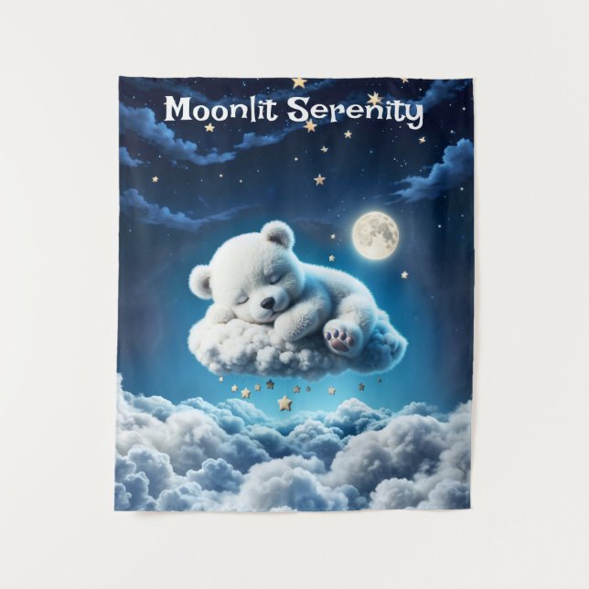 Tapete De Parede Nuvens de ursos sonhando sonho animal (Frente)