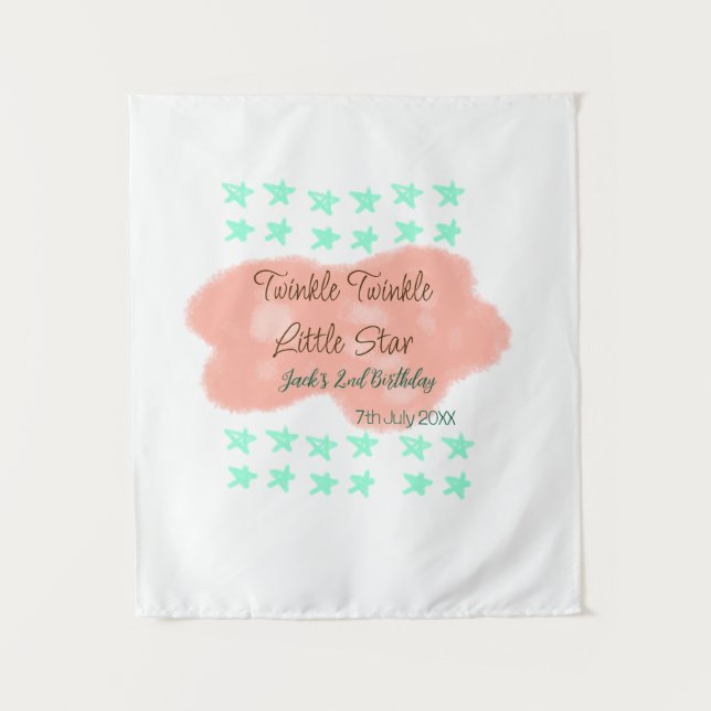 Tapete De Parede Nuvens laranja brilham brilham estrelas pequenas v (Frente)