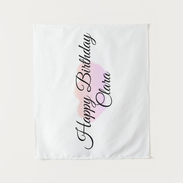 Tapete De Parede Nuvens laranja rosa pastel moderno feliz aniversár (Frente)