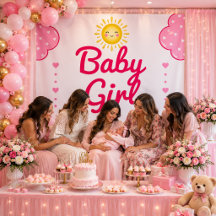 Nuvens Rosa Pastel Chuveirinho de Bebê Menina Sol