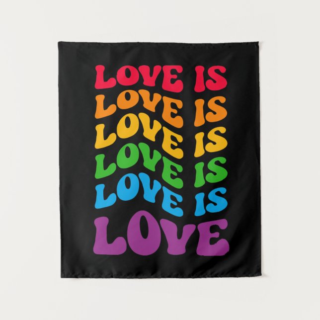 Tapete De Parede O amor é Gay LGBT (Frente)