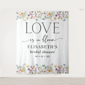 Tapete De Parede O Amor Está em Flor Backdrop Branco para Chá de No