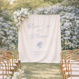 Tapete De Parede O Amor Está em Flor Hortênsia Azul Chá de Noiva