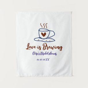 Tapete De Parede O amor está fervendo brown blue chá de noiva adici
