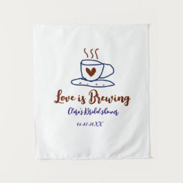 Tapete De Parede O amor está fervendo chá de panela marrom azul adi