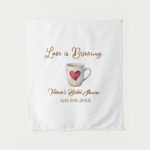Tapete De Parede O amor está preparando caneca de café branco coraç