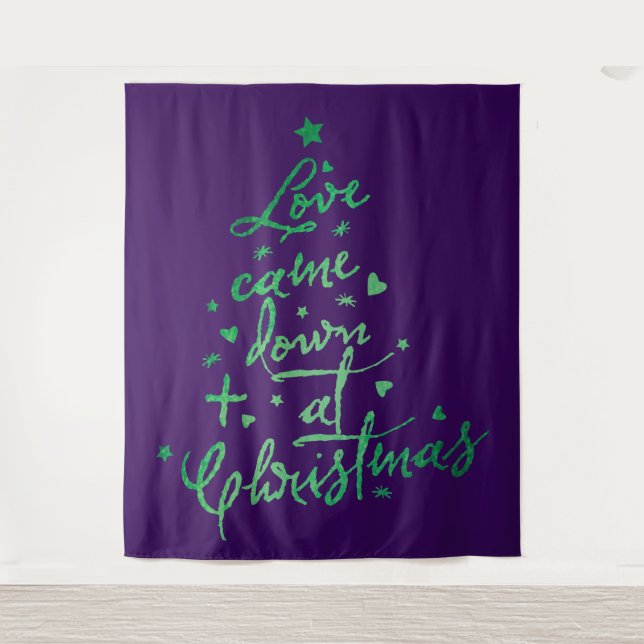 Tapete De Parede O Amor Veio Pela Árvore De Natal (Frente)