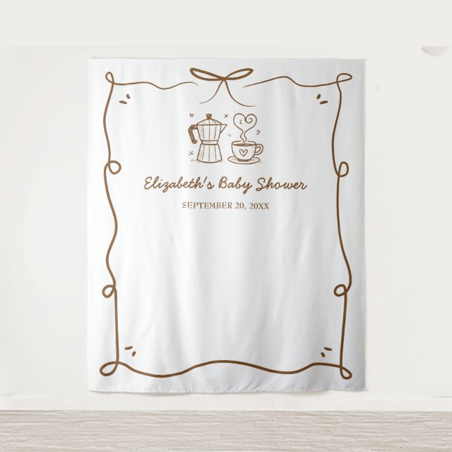 Tapete De Parede O Bebê Está Cozinhando Chá de Bebê do Café (Frente)