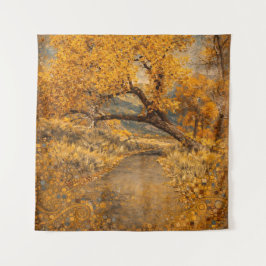 Tapete De Parede O Caminho Dourado Inspirado em Klimt