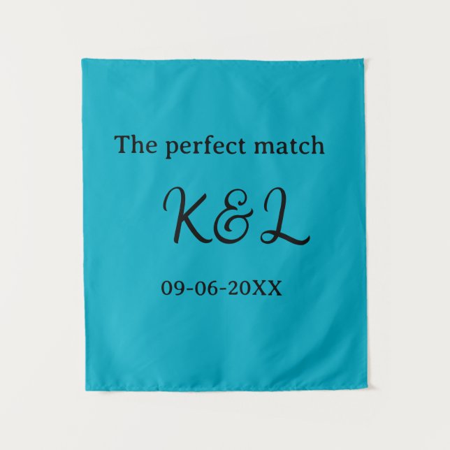 Tapete De Parede O casal nome letra data azul sim perfeito (Frente)