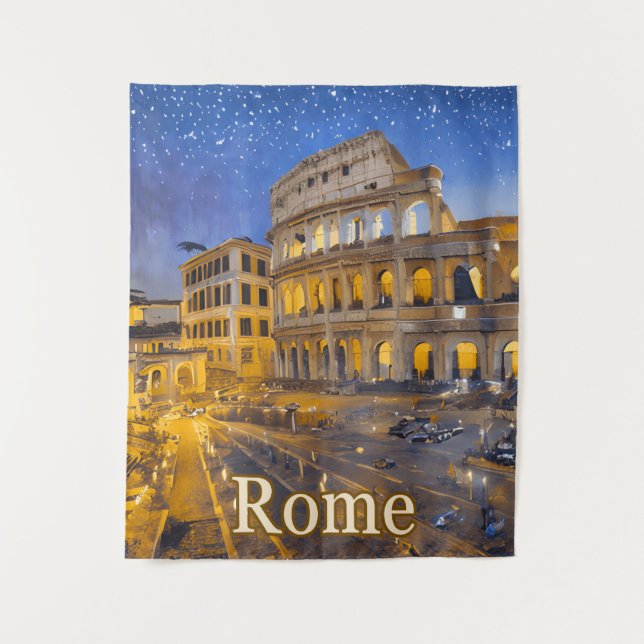 Tapete De Parede O Colósio em Roma à Noite (Frente)