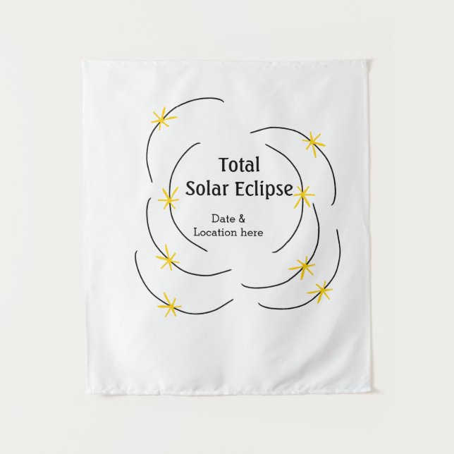 Tapete De Parede O eclipse solar total adiciona data local metade d (Frente)
