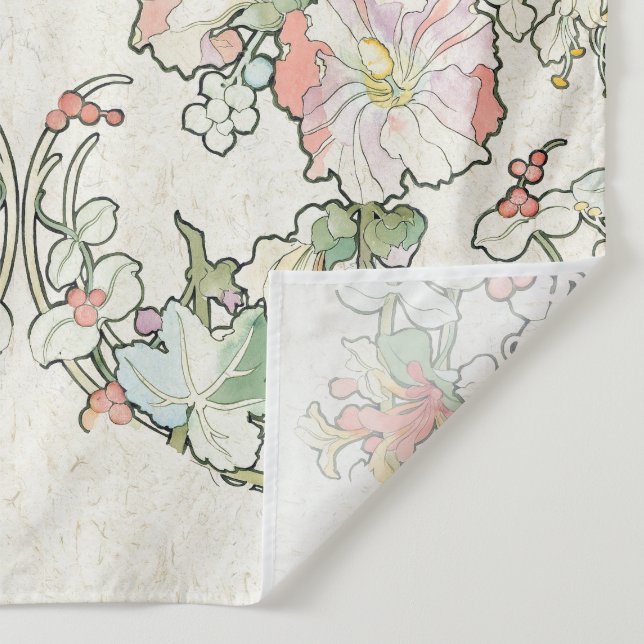 Tapete De Parede O Hollyhock de Nouveau da arte de Mucha floresce a (Detalhe)