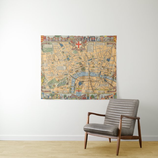 Tapete De Parede O mapa das crianças de Londres, Inglaterra (In Situ (Horizontal))
