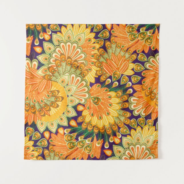 Tapete De Parede O padrão de tecido de vindima fecha o fundo. (Frente)