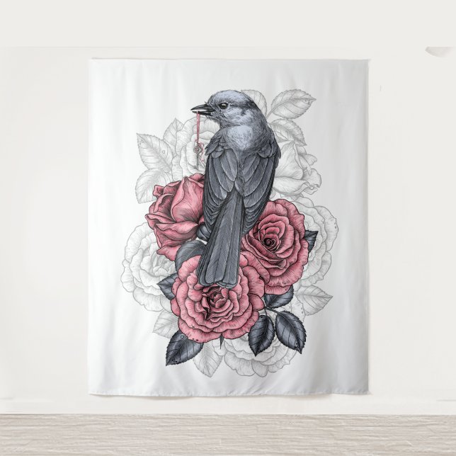 Tapete De Parede O pássaro com a chave prateada (Frente)