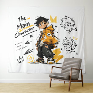 Tapete De Parede O Personagem Principal Anime Estilo Arte Legal