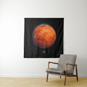 Tapete De Parede O Planeta Vermelho: Mars Watercolor