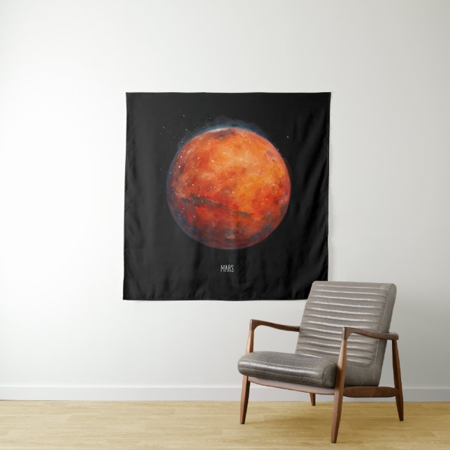 Tapete De Parede O Planeta Vermelho: Mars Watercolor (In Situ)