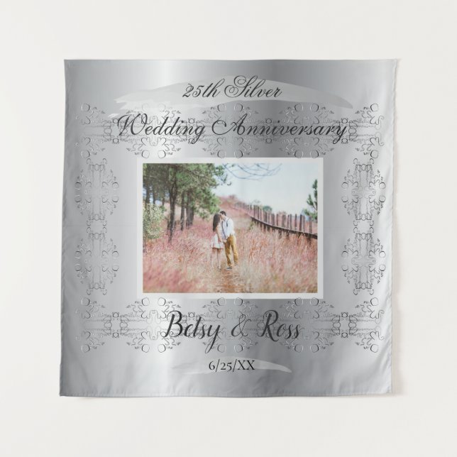 Tapete De Parede O seu 25º Aniversário de Bodas de Prata (Frente)