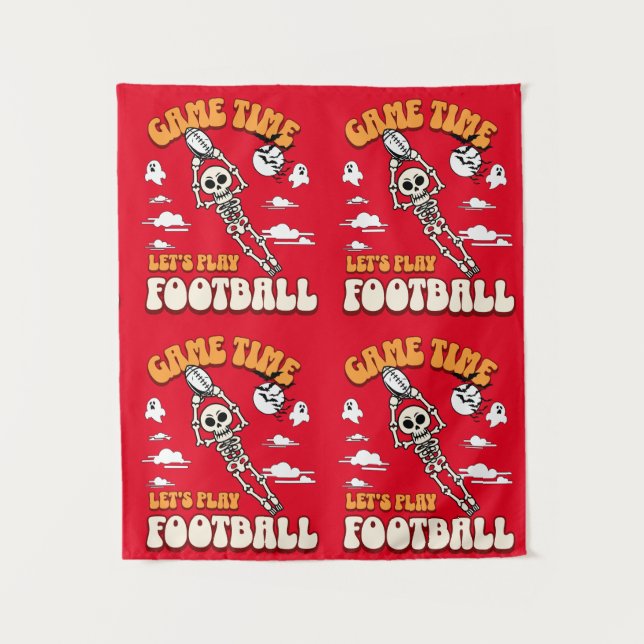 Tapete De Parede O Vamos do Jogo Joga Futebol Halloween Engraçado (Frente)