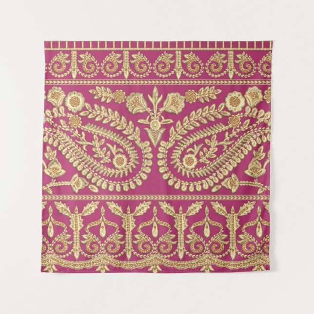 Tapete De Parede Obras de arte em mughal. Ouro antigo tradicional i (Frente)