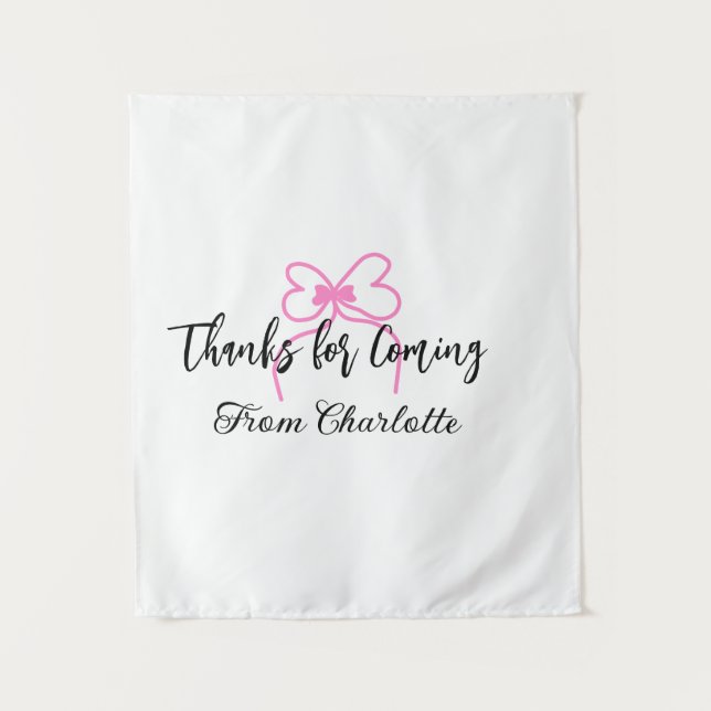 Tapete De Parede obrigado por vir adicionar nome mensagem texto laç (Frente)