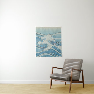 Tapete De Parede Ocean Wave Art Print – Japanese Woodblock Style