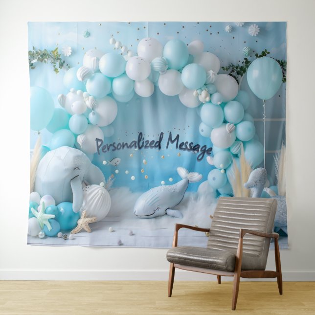 Tapete De Parede Ocean Whale Balloon Arch Backdrop (In Situ (Horizontal))