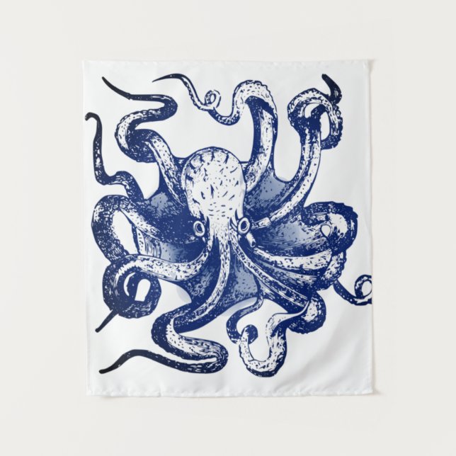 Tapete De Parede Octopus azul (Frente)