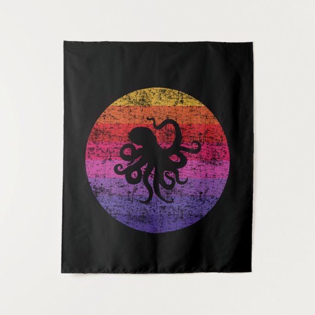 Tapete De Parede Octopus Retro (Frente)