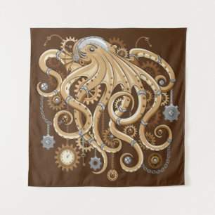 Tapete De Parede Octopus Steampunk Surreal Retro Style Machine