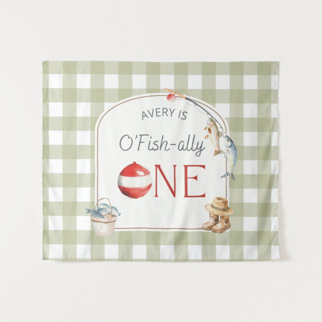 Tapete De Parede Ofishally One Birthday Personalized Banner  (Frente (Horizontal))