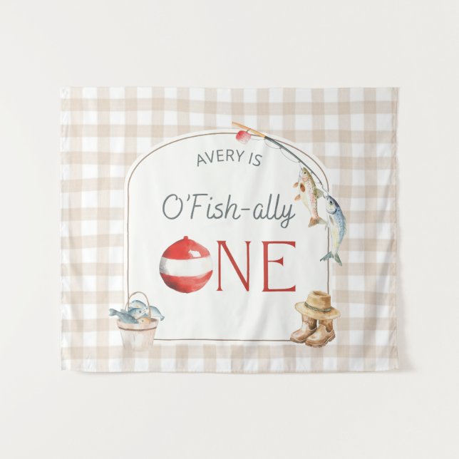 Tapete De Parede Ofishally One Birthday Personalized Banner  (Frente (Horizontal))