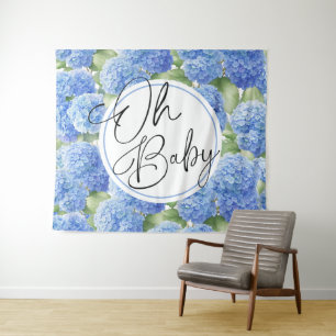 Tapete De Parede Oh Baby Hydrangea Blue Flowers